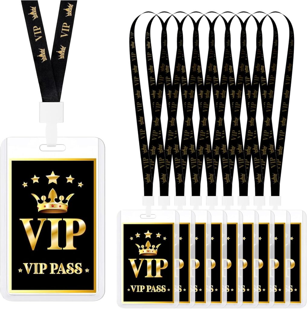 VIP-Backstage-Pässe mit Umhängeband (10 Sets)